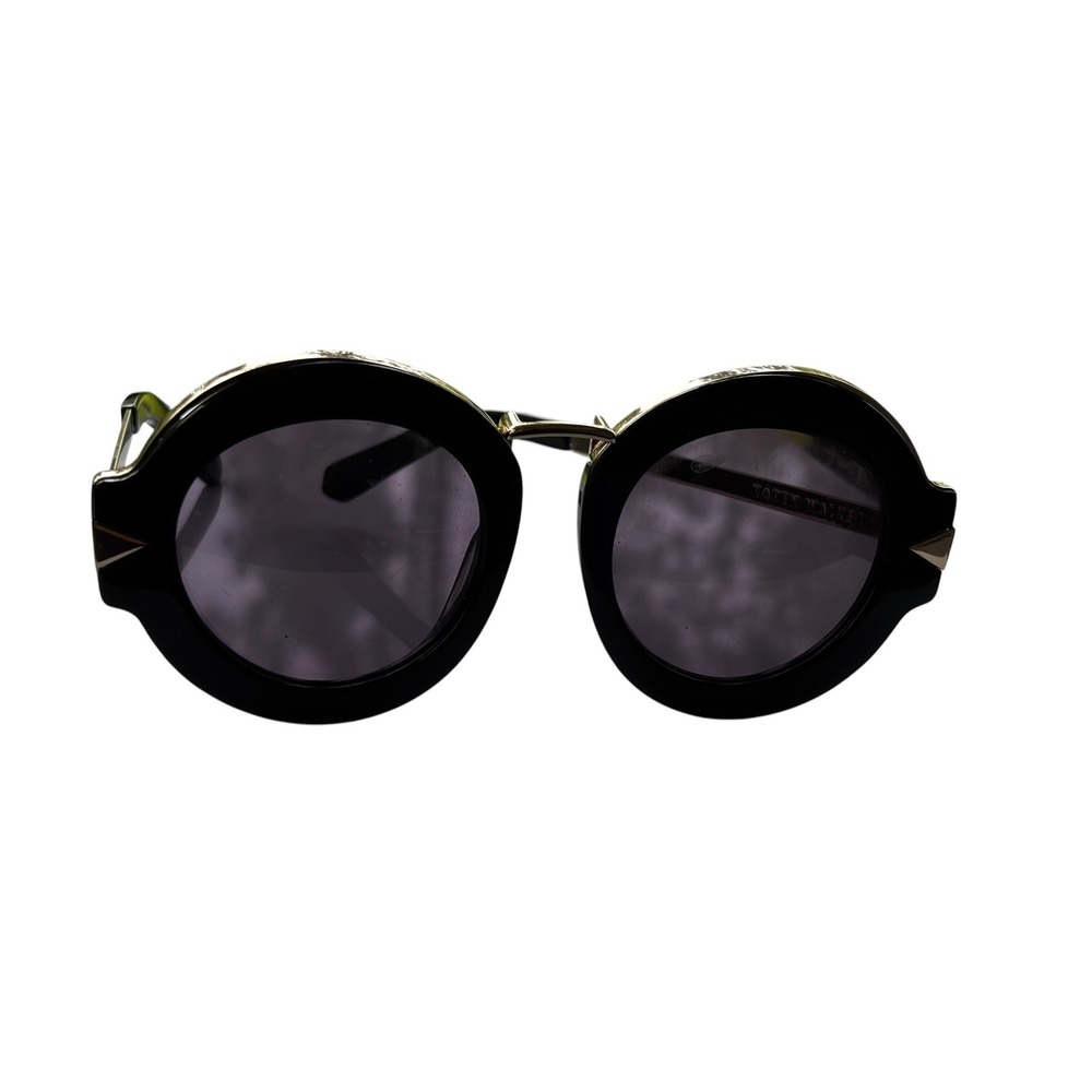 Karen Walker Maze Sunglasses Black Silver Round Oversized Designer Eyewear